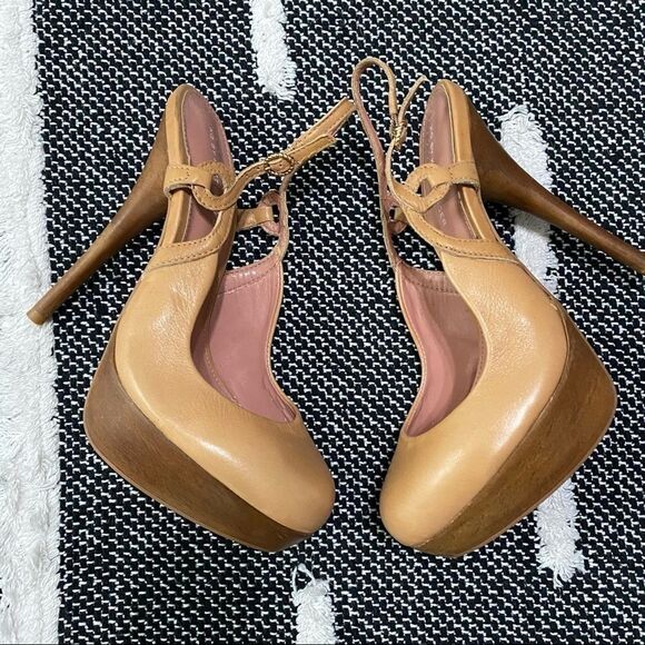 KG by Kurt Geiger Wood Round Toe Sling Back Stiletto Heels SIZE 8 - Picture 3 of 9